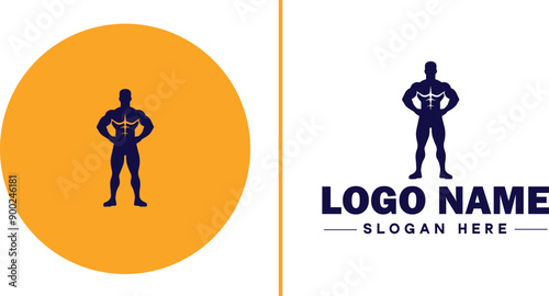 CrossFit Gym icon Functional fitness center HIIT gym Cross-training facility flat logo sign symbol editable vector