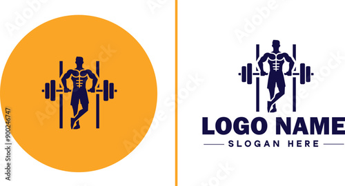 CrossFit Gym icon Functional fitness center HIIT gym Cross-training facility flat logo sign symbol editable vector