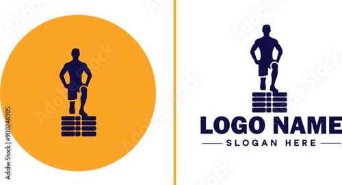 CrossFit Gym icon Functional fitness center HIIT gym Cross-training facility flat logo sign symbol editable vector