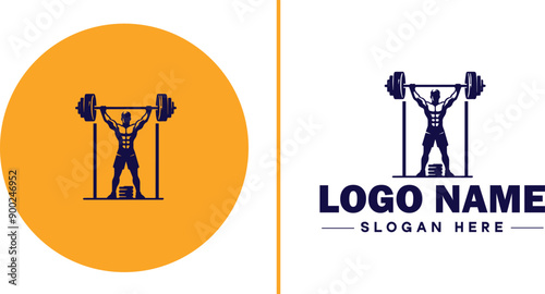 CrossFit Gym icon Functional fitness center HIIT gym Cross-training facility flat logo sign symbol editable vector