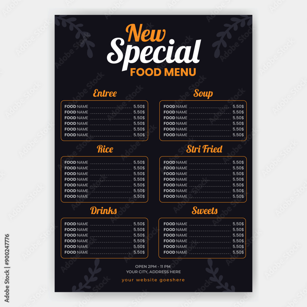 Naklejka premium Vector design menu for cafes and restaurants.