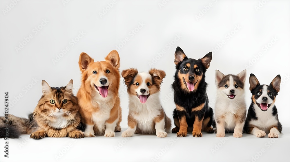 Adorable Group of Dogs and a Cat Adorable Group of Dogs and a Cat