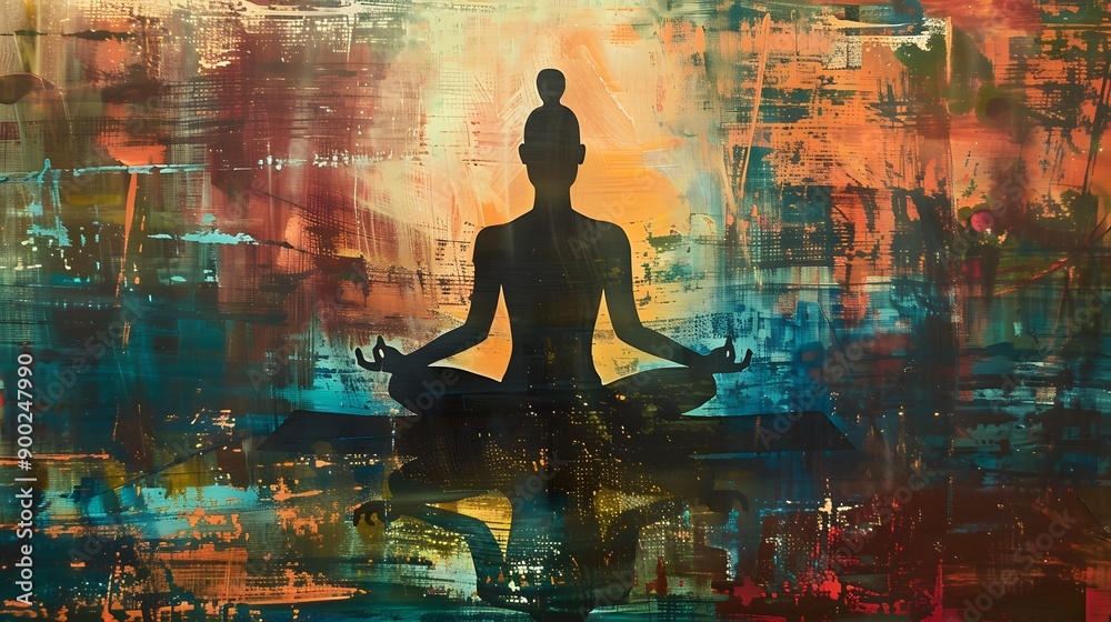 Abstract woman's silhouette, yoga pose, asana. Abstract woman's silhouette, yoga pose, asana.