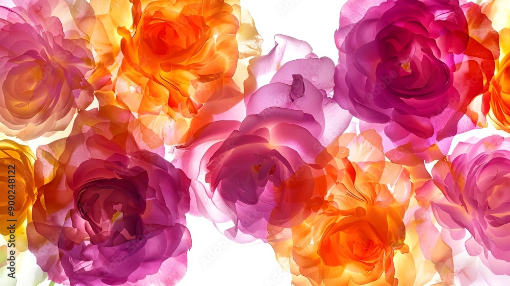 Obraz premium Serenity Rose: Tranquil Pink Blossom on Soft Pink Gradient Background. Ideal for Conveying Messages of Love, Appreciation, and Heartfelt Emotions