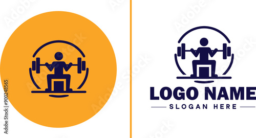 CrossFit Gym icon Functional fitness center HIIT gym Cross-training facility flat logo sign symbol editable vector