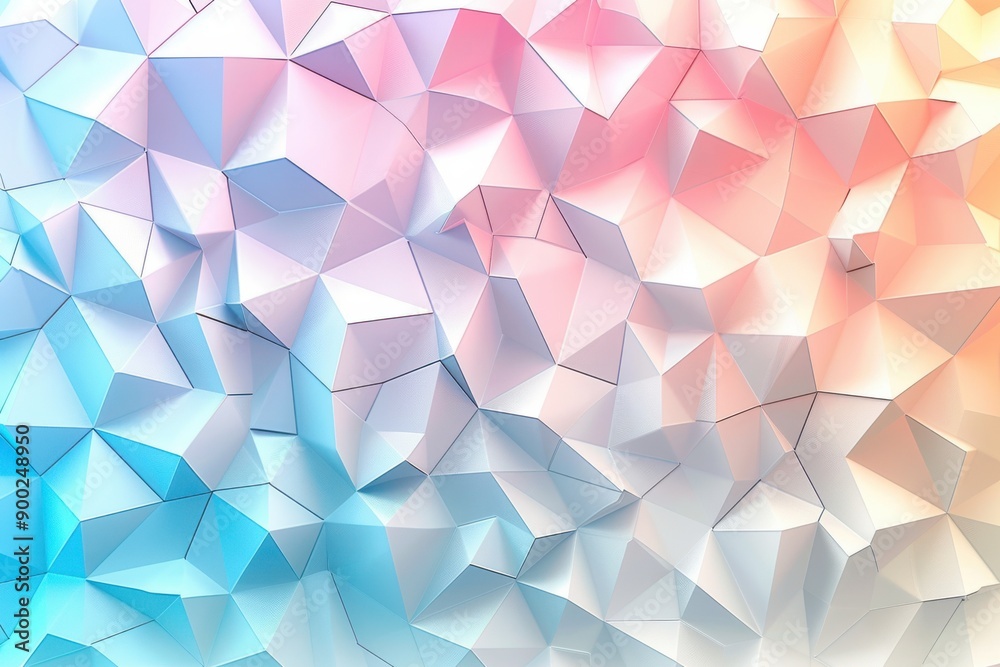 Fototapeta premium Generate a wallpaper background with a repeating geometric pattern of hexagons and triangles in pastel colors, creating a soothing and modern look