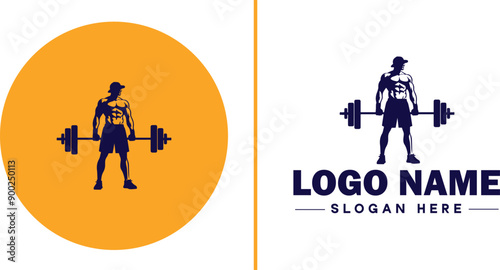 CrossFit Gym icon Functional fitness center HIIT gym Cross-training facility flat logo sign symbol editable vector