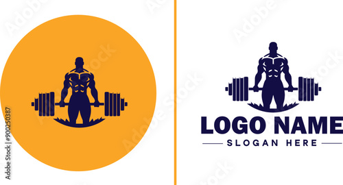CrossFit Gym icon Functional fitness center HIIT gym Cross-training facility flat logo sign symbol editable vector