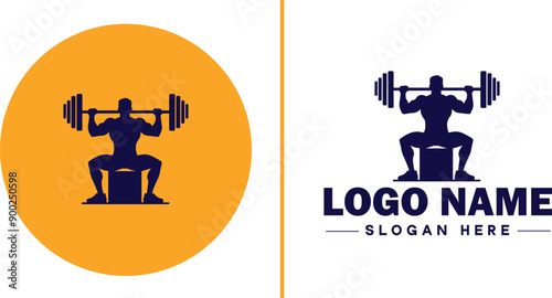 CrossFit Gym icon Functional fitness center HIIT gym Cross-training facility flat logo sign symbol editable vector