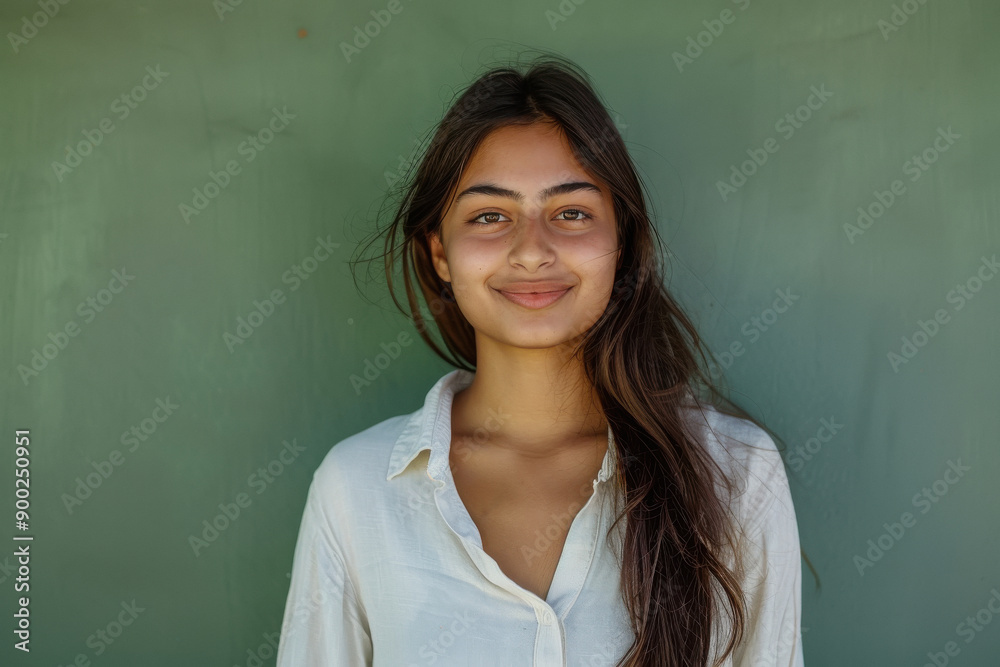 young indian woman smiling on isolated background young indian woman smiling on isolated background