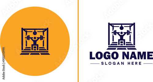 CrossFit Gym icon Functional fitness center HIIT gym Cross-training facility flat logo sign symbol editable vector