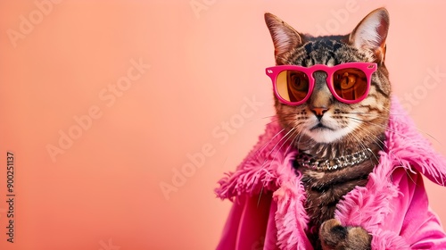 Cool Cat in Pink Sunglasses
