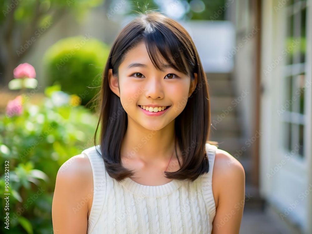 Portrait of a Smiling Young Woman Outdoors. Portrait of a Smiling Young Woman Outdoors.