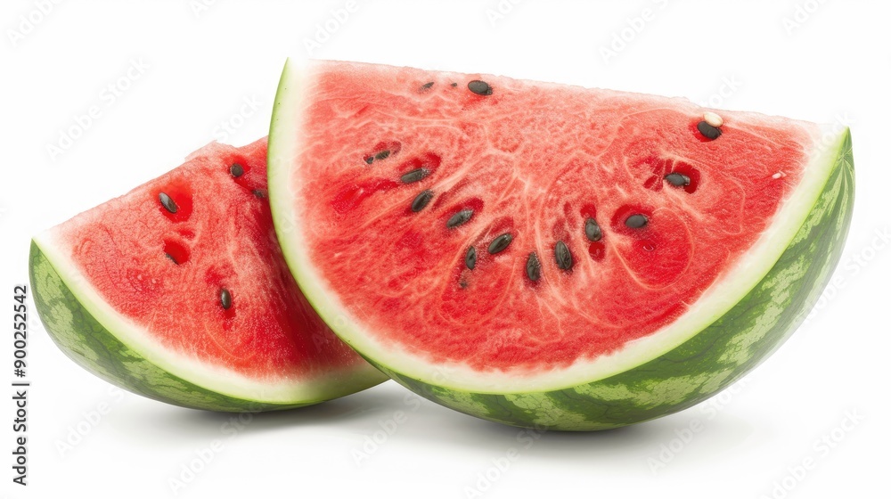 Watermelon, red, ripe, white background. Generative AI Watermelon, red, ripe, white background. Generative AI