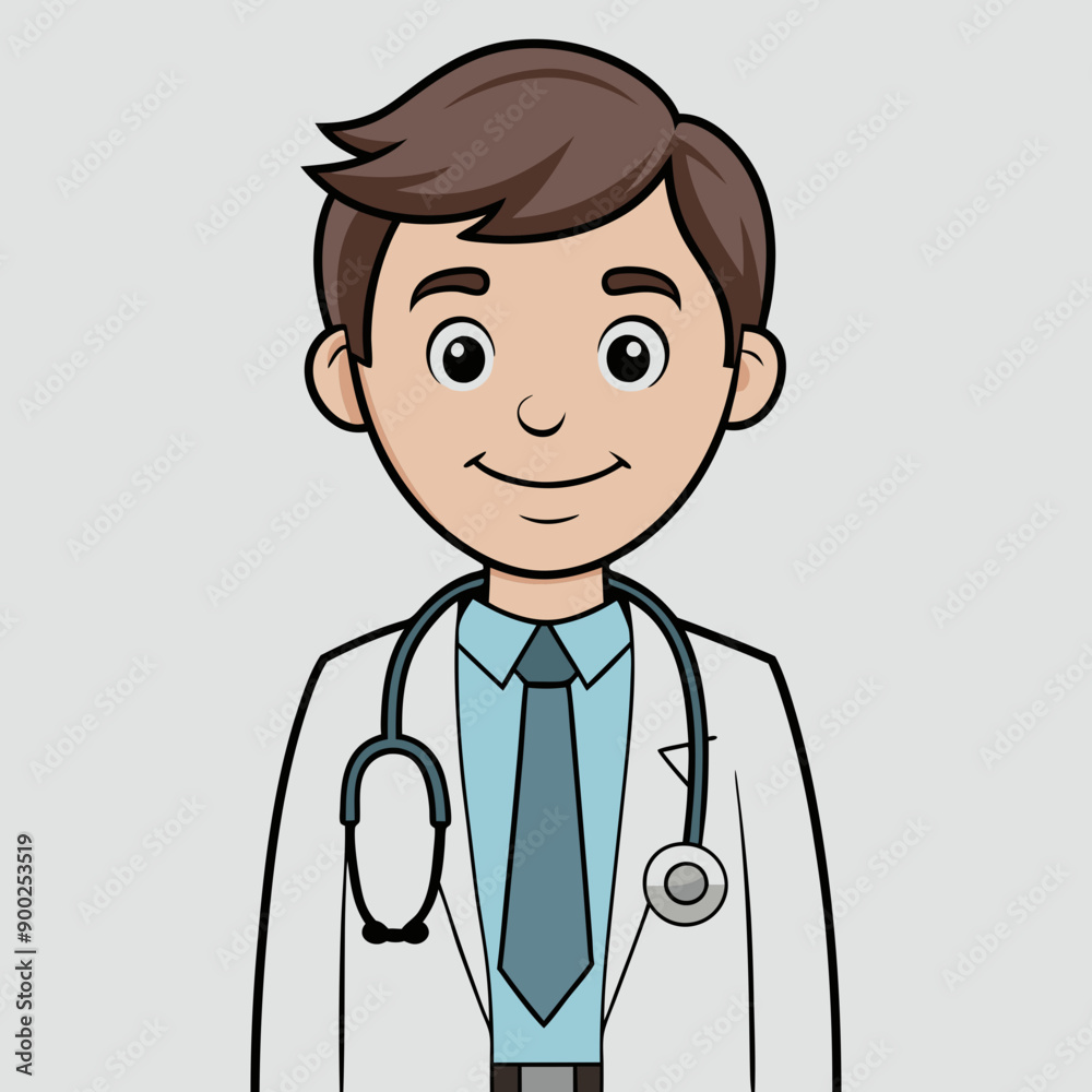 doctor with stethoscope vector art illustration doctor with stethoscope vector art illustration