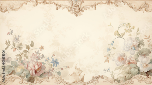vintage frame with floral ornament