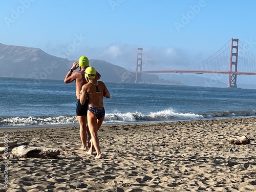 person running on the beach