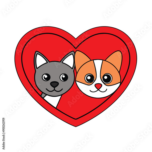 cat with heart