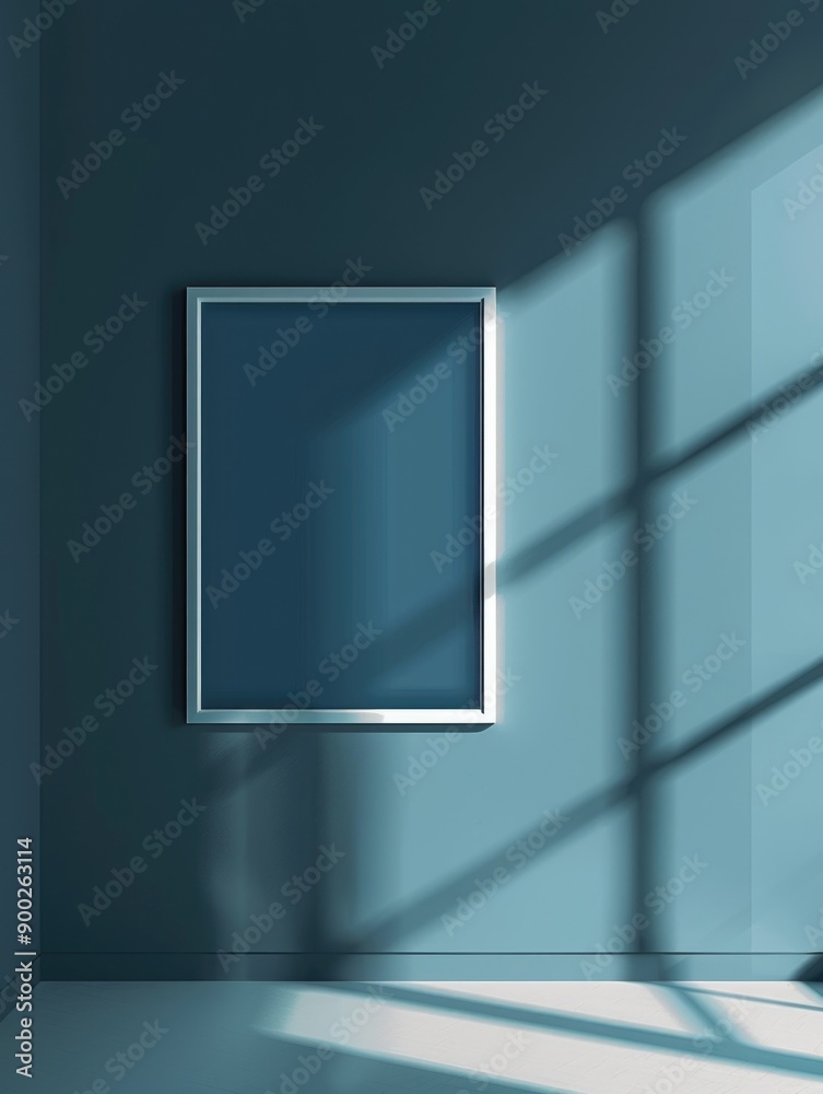A picture frame hanging on the wall in a cozy room
