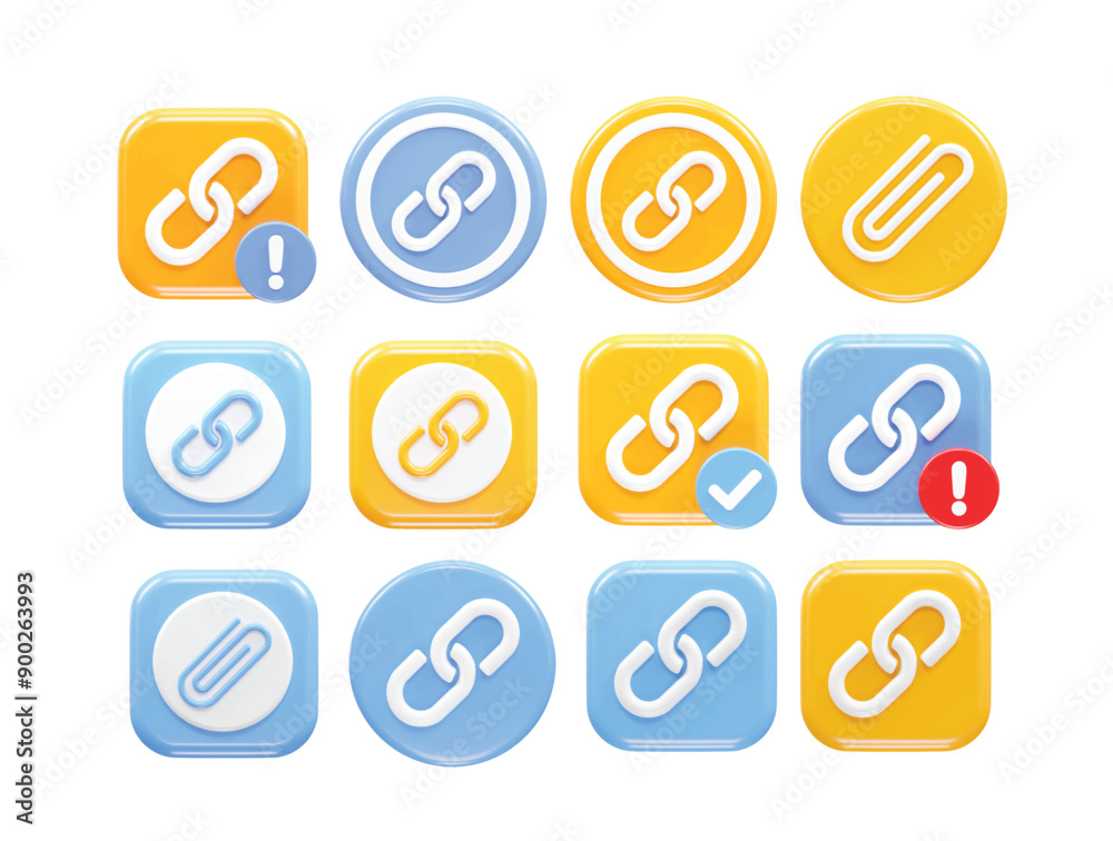 Link icon illustration 3d rendering vector Link icon illustration 3d rendering vector