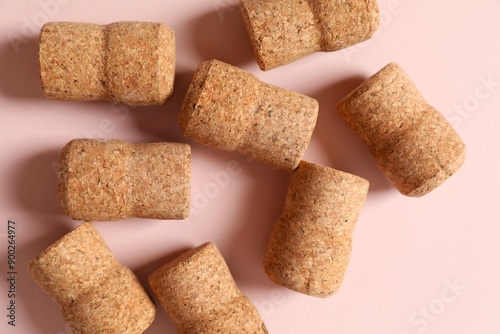 Corks of on a colored background 