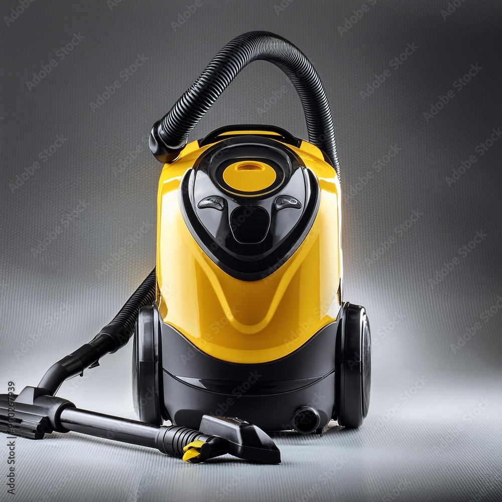 High-Performance Wet-Dry Vacuum Cleaner with Flexible Hose and Stainless Steel Tube in a Contemporary Kitchen - Background, Wall Art High-Performance Wet-Dry Vacuum Cleaner with Flexible Hose and Stainless Steel Tube in a Contemporary Kitchen - Background, Wall Art