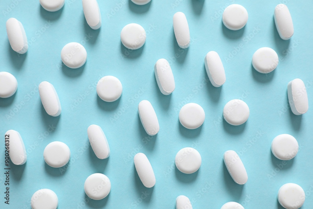 Different pills on a color background Different pills on a color background