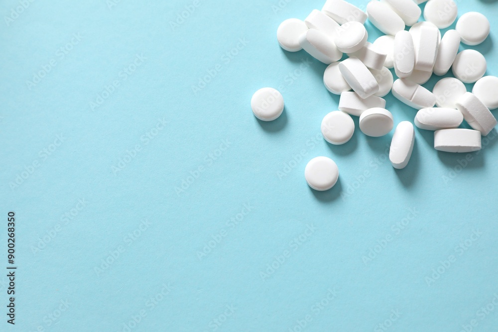 Different pills on a color background Different pills on a color background