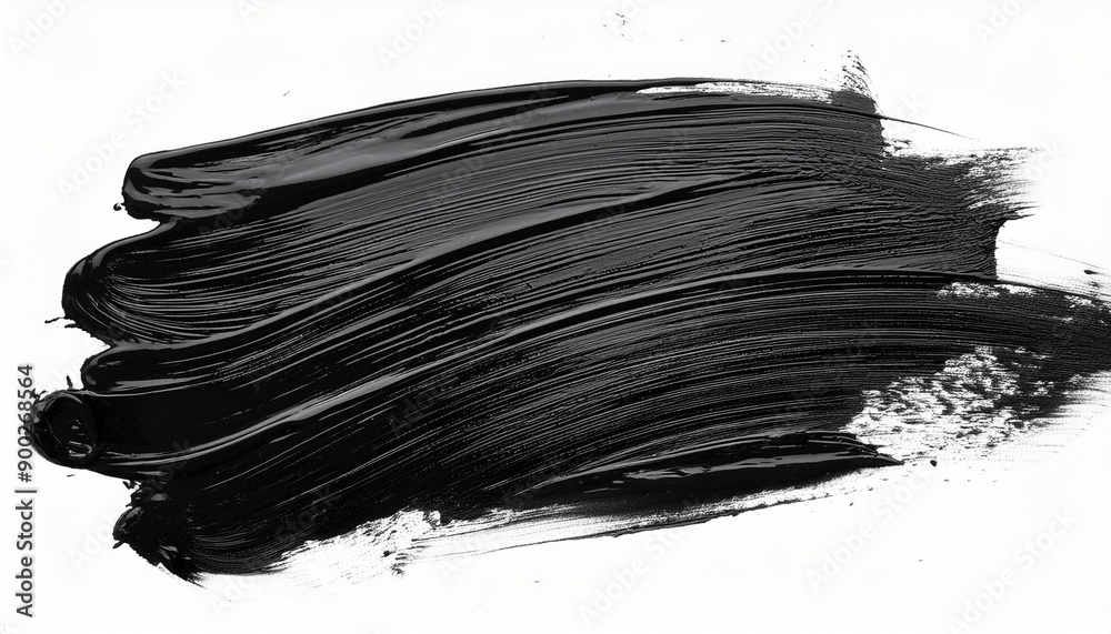 Artistic Impact: Isolated Black Brush Splashes Artistic Impact: Isolated Black Brush Splashes