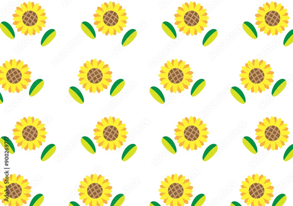 シンプルなひまわりの背景素材