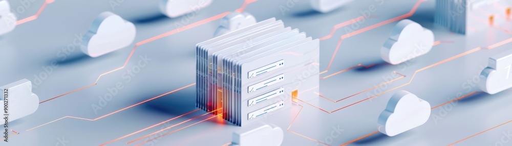 A digital illustration featuring floating cloud icons and a highlighted database, symbolizing cloud storage and data management. A digital illustration featuring floating cloud icons and a highlighted database, symbolizing cloud storage and data management.