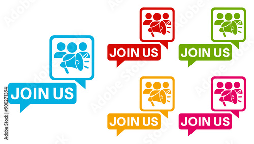 set join us icon sign. membership banner labels design vector illustration