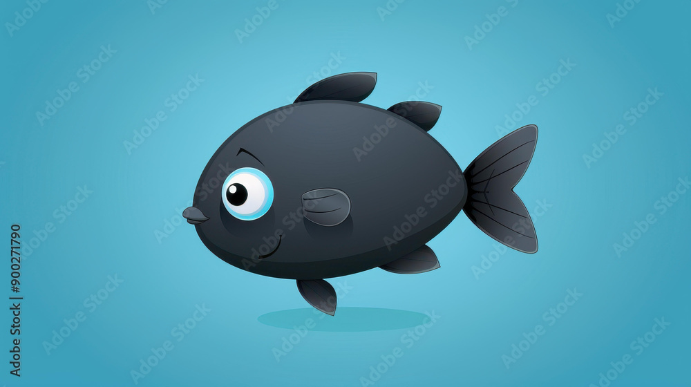 A dark fish character illustration features a cool design, showcasing a cartoonish vibe against a neutral backdrop. A dark fish character illustration features a cool design, showcasing a cartoonish vibe against a neutral backdrop.