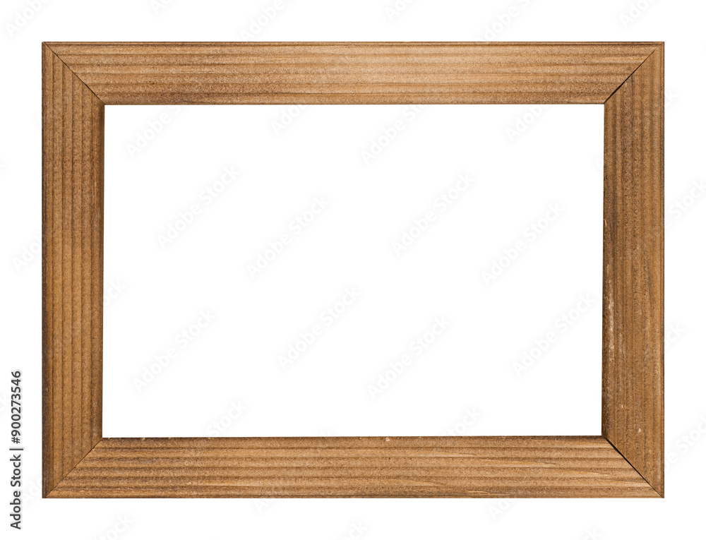 Horizontal wooden photo frame isolated on transparent background, PNG clip-art. Horizontal wooden photo frame isolated on transparent background, PNG clip-art.