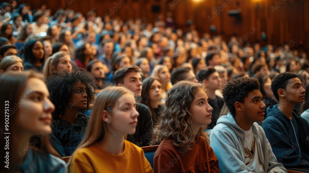 College students in the auditorium during a lecture College students in the auditorium during a lecture