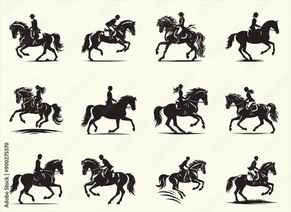 Horse Rider Silhouette Vector Illustration Horse Rider Silhouette Vector Illustration