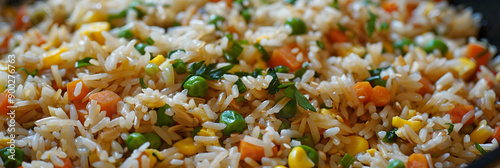 Fried rice with vegetables and soy sauce