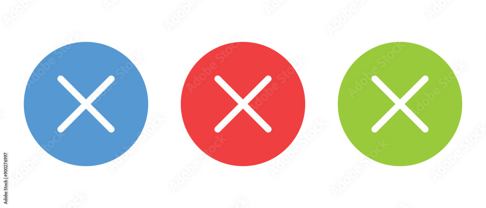 Close icon set illustration. Delete sign and symbol. cross sign, isolated on white vector Close icon set illustration. Delete sign and symbol. cross sign, isolated on white vector
