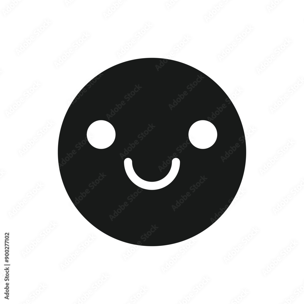 Happy smile icon flat design isolate on white background. Vector illustration Happy smile icon flat design isolate on white background. Vector illustration