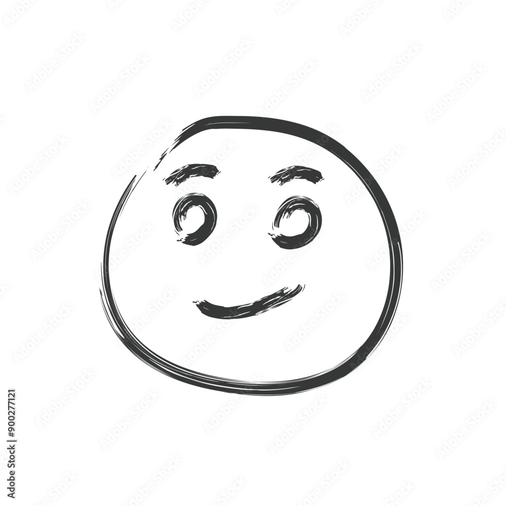 Hand draw smile icon isolate on white background. Vector illustration Hand draw smile icon isolate on white background. Vector illustration