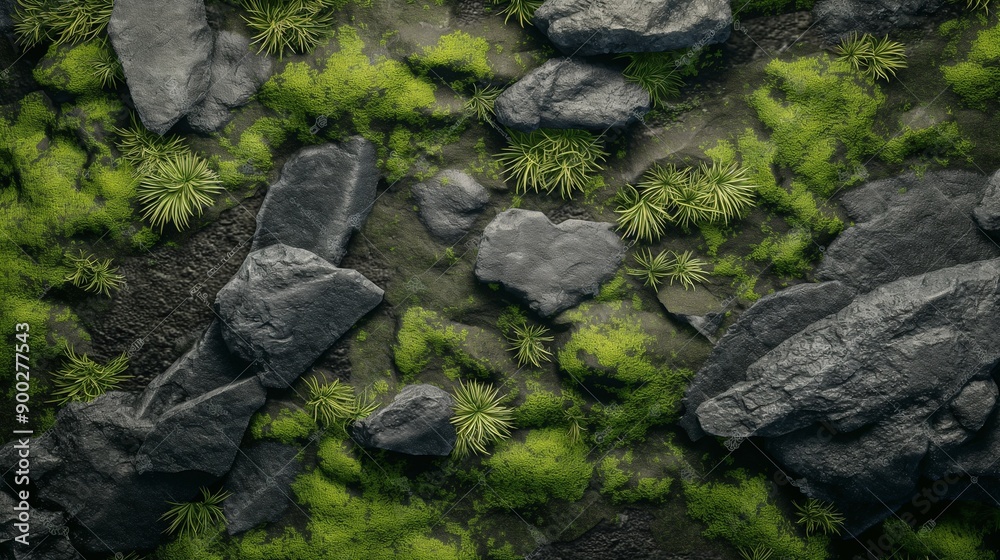 A game background texture that combines dark moss, light green grass, and various sized stones, offering a versatile setting for different game scenarios. A game background texture that combines dark moss, light green grass, and various sized stones, offering a versatile setting for different game scenarios.