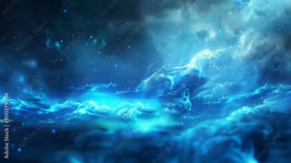 Fototapeta premium Beautiful Fantasy Blurred Blue Background Background