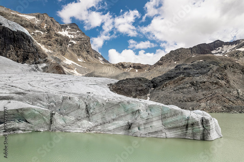 Eastern Fellaria glacier with Piz Varuna on background, Italy landscape photo