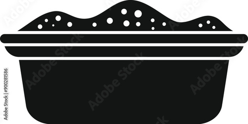 Black sandbox full of sand, simple style icon for playground design