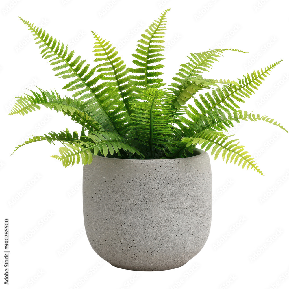 Green Fern in a Grey Pot. Green Fern in a Grey Pot.
