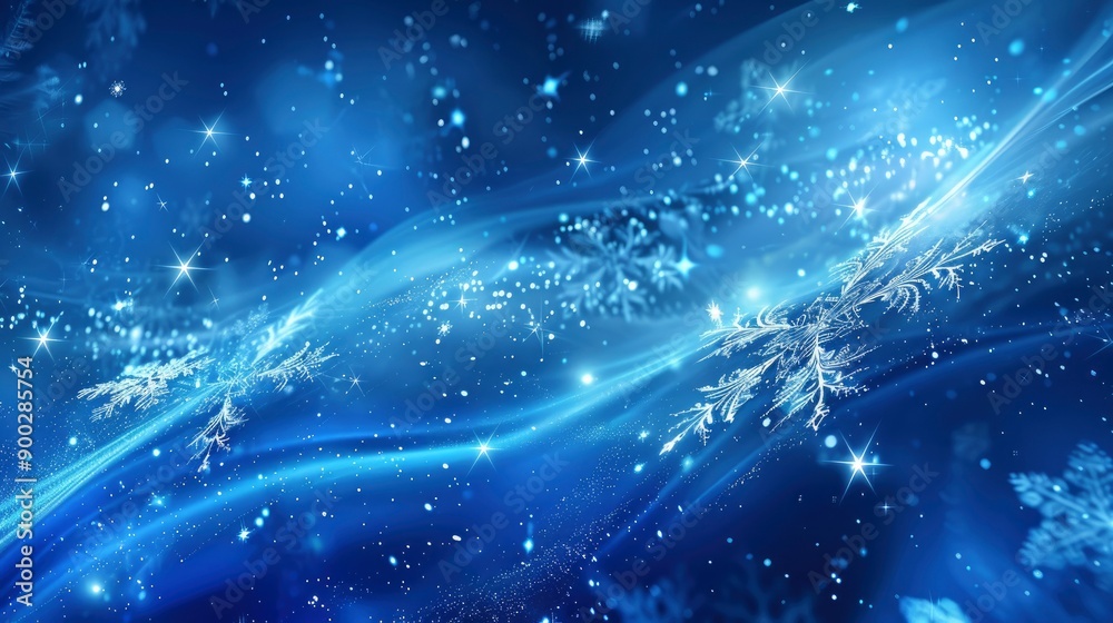 Fototapeta premium Abstract blue background. Christmas background - generative ai