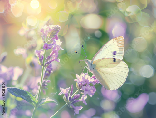 butterfly on flower morning time