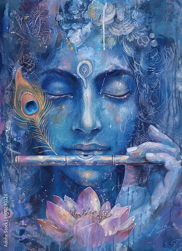 illustration of happy Janmashtami, Lord Krishna in Janmashtami festival of India