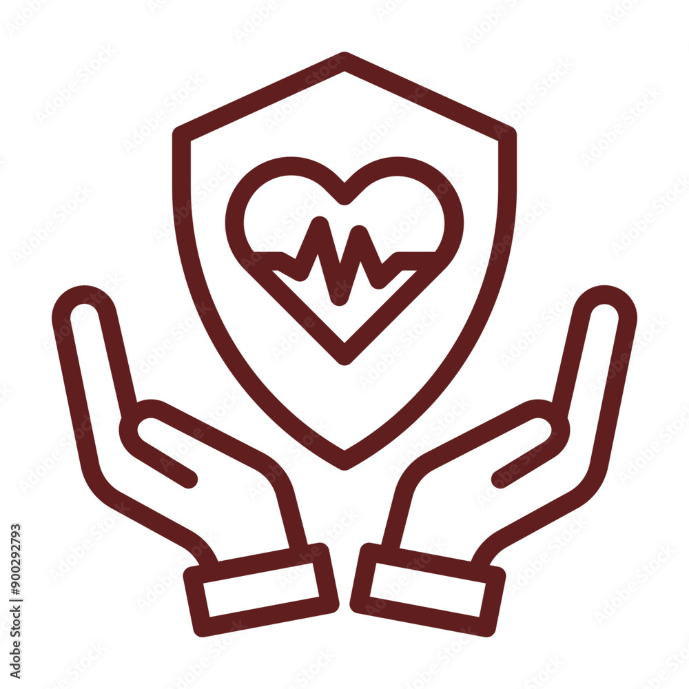 Fototapeta premium Healthcare Vector Line Maroon Design