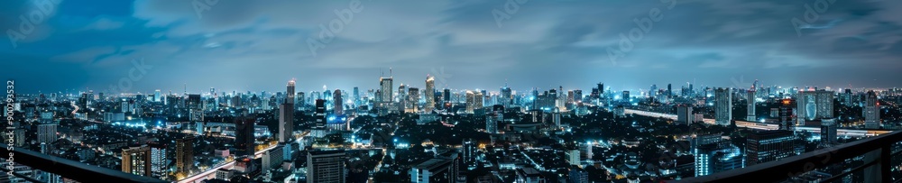 a panorama of a Bangkok landscape at night a panorama of a Bangkok landscape at night